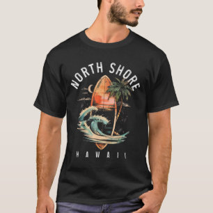 Camiseta Praia Norte do Havaí Prancha de Surf Oahu Haleiwa