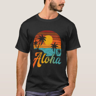 Camiseta Praia Palm Trees Aloha Hawaii Férias Familiares