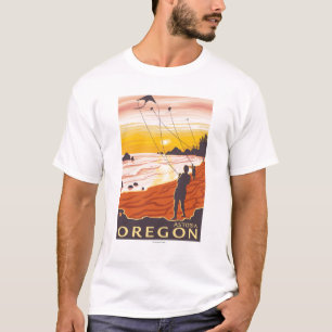 Camiseta Praia & papagaios - Astoria, Oregon