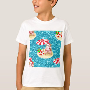 Camiseta praia Papai Noel do xmas