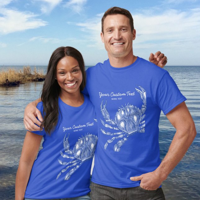 Camiseta Praia Personalizada do Caranguejo Azul Náutico leg (Criador carregado)