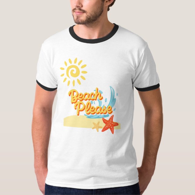 Camiseta praia, por favor (Frente)