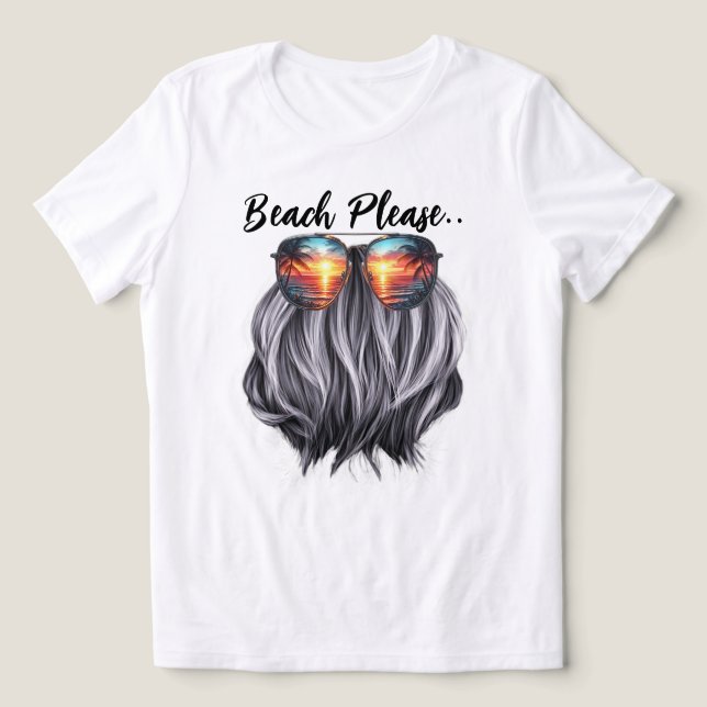 Camiseta Praia, por favor (Design frontal)