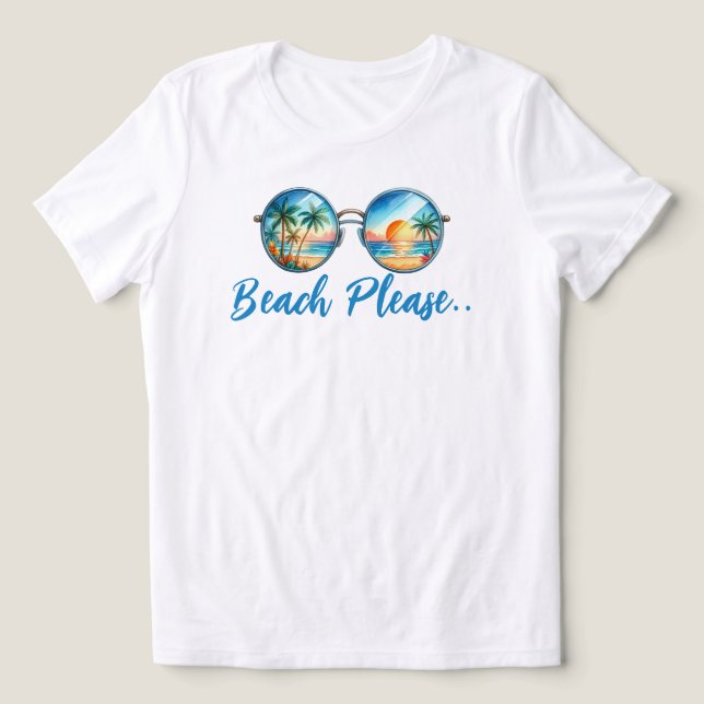 Camiseta Praia, por favor (Design frontal)