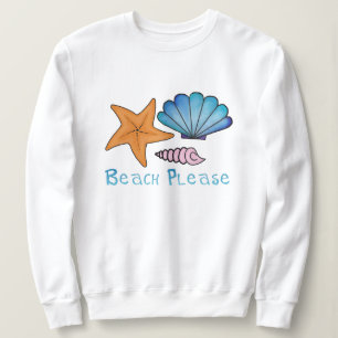 Camiseta Praia por favor com conchas