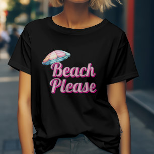 Camiseta Praia Por Favor Design Divertido de Verão