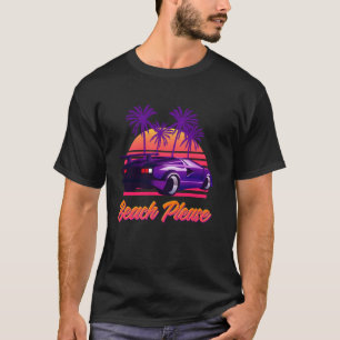 Camiseta Praia Por Favor Futurista Estética Vaporwave 80s B