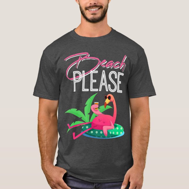 Camiseta Praia Por Favor Mulheres Engraçadas em Mens para F (Frente)