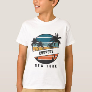 Camiseta Praia Retro Coopers Nova York Prancha de Surfe Sur