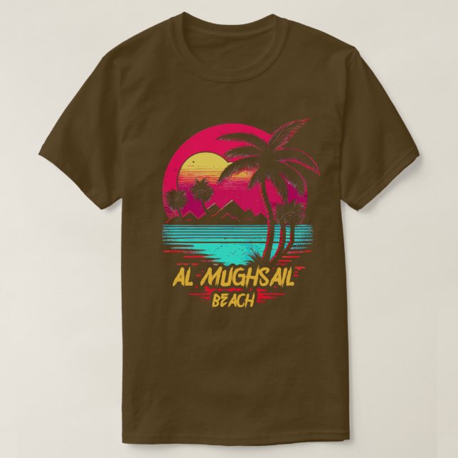 Camiseta Praia Retrowave Al Mughsail (Frente do Design)