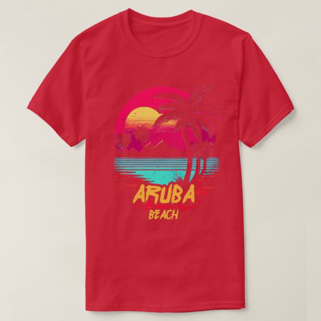 Camiseta Praia Retrowave Beach Aruba (Frente do Design)