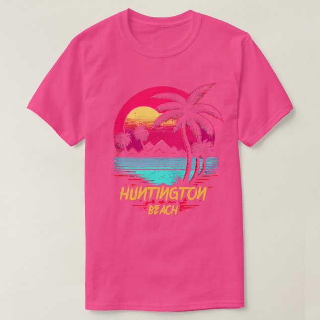 Camiseta Praia Retrowave Beach Huntington (Frente do Design)