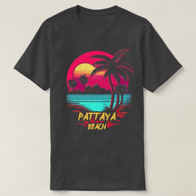 Camiseta Praia Retrowave Beach Pattaya (Frente do Design)
