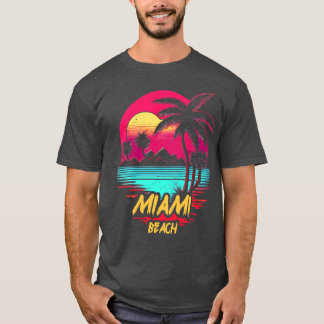 Camiseta Praia Retrowave de Miami