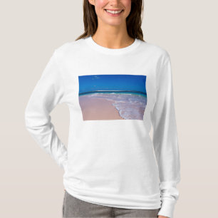 Camiseta Praia rosa na Baía Conch, Ilha Cat,