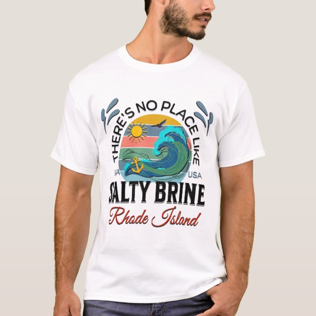 Camiseta Praia Salty Brine, Rhode Island (Frente)