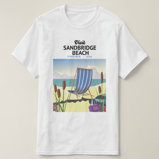 Camiseta Praia Sandbridge Virgínia EUA, (Frente do Design)