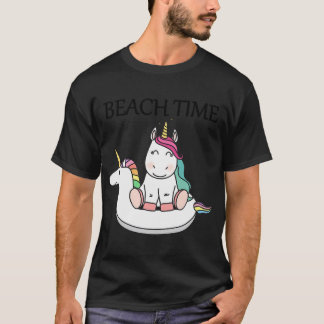 Camiseta Praia sol verão unicórnio piscina
