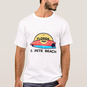 Camiseta Praia St Pete Flórida Prancha de Surf Praia Surfe