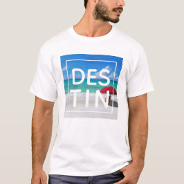 Camiseta Praia Tropical Destin Flórida Tipografia Moderna