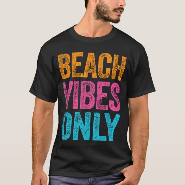Camiseta Praia Vibes Apenas Férias Engraçadas Citação Camis (Frente)
