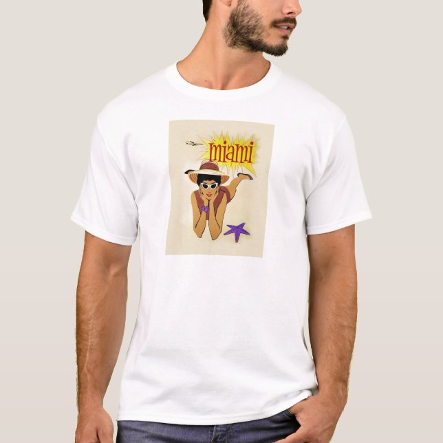 Camiseta Praia Vintage Miami (Frente)