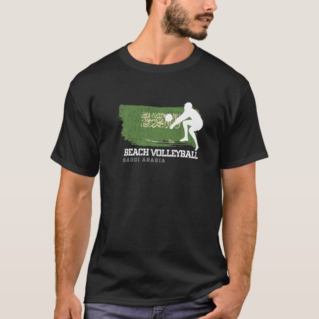 Camiseta Praia Voleibol Arábia Saudita Bandeira Amor Voleib (Frente)