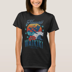 Camiseta Praia Waikiki Havaí Surf Vintage Havaiano Retro