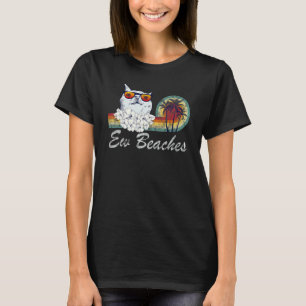 Camiseta Praias Ew Legal Angustiado Gato Retro Verão Vinta