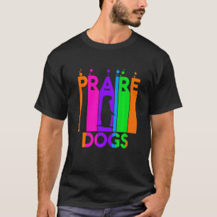 Camiseta Praire Dogs Animal Rainbow Bubble Com Silhouette