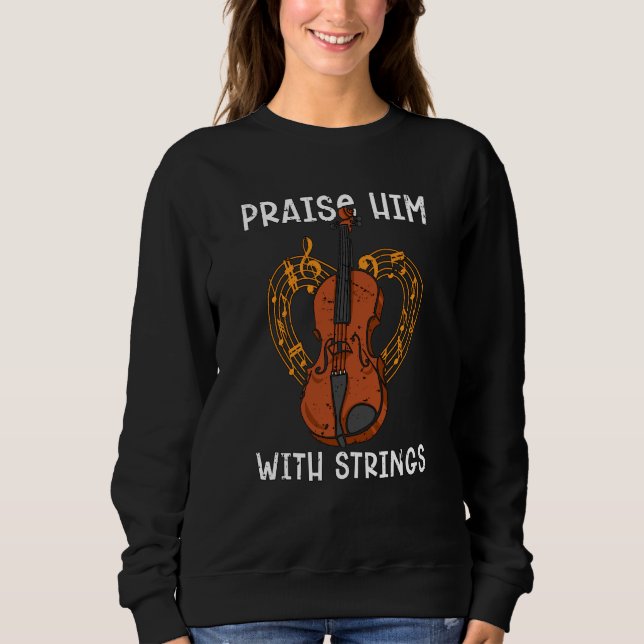 Camiseta Praise Him With Strings Favorite Musical Instrumen (Frente)