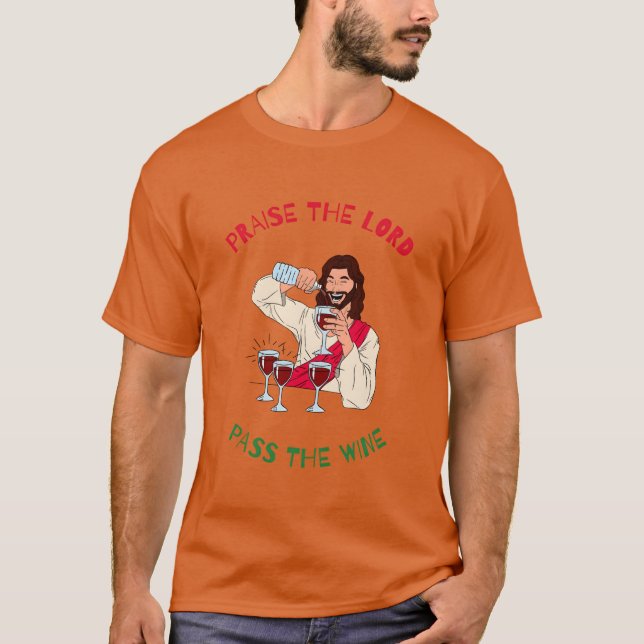 Camiseta Praisehe Lorde Passhe Vinho Amigos do Natal (Frente)