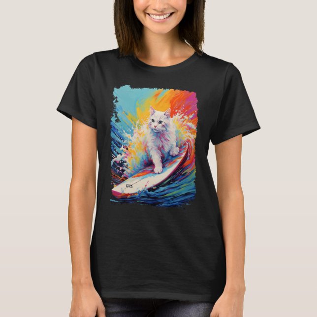 Camiseta Prancha de Remo Gato Branco (Frente)