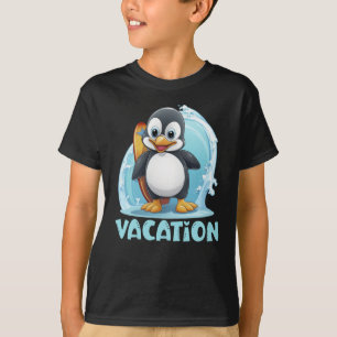 Camiseta Prancha de Surf do Pinguim de Férias