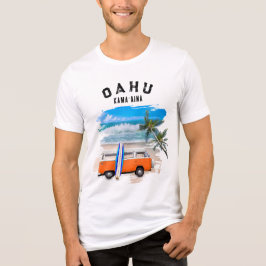 Camiseta Prancha de Surf Oahu Kamaʻaina Laranja Vintage Van