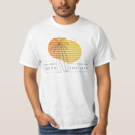 Camiseta Prancha de Surf Pôr do Sol Retrô Minimalista Sal N
