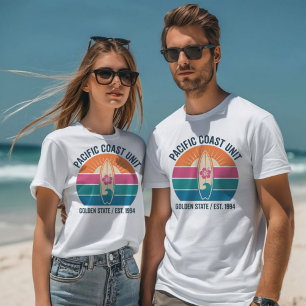 Camiseta Prancha de Surf Retro Costa Pacífica