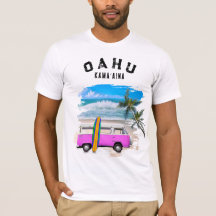 Prancha de Surf Vintage Van Rosa Oahu Kamaʻaina