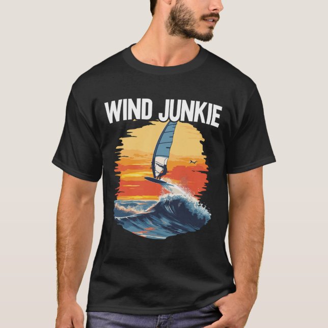 Camiseta Prancha de Windfoiling Viciado em Vento Asa de Sur (Frente)