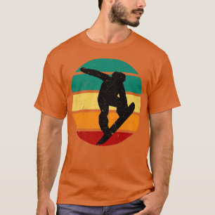 Camiseta Pranchas de Neve Retro Pôr do Sol Esportes de Inve