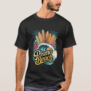 Camiseta Pranchas de Pismo Beach Gráfico com Palmeiras e Fl