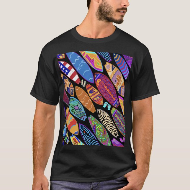 Camiseta Pranchas de Surf da Costa da Califórnia  (Frente)