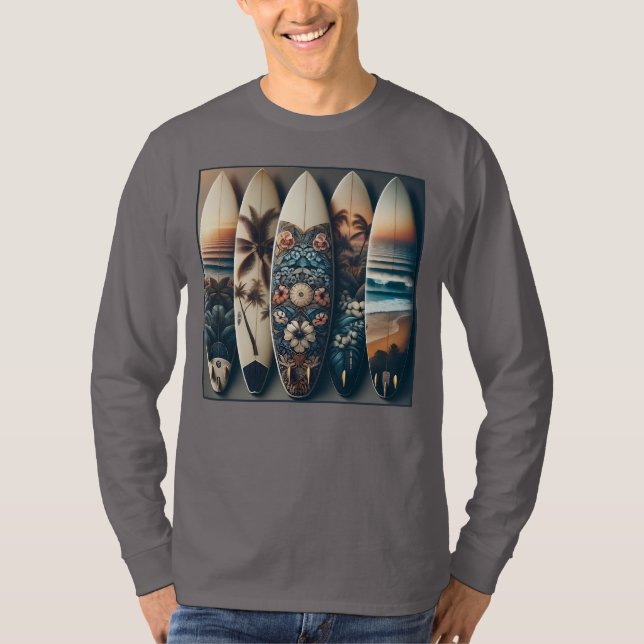 Camiseta Pranchas de Surf Pintadas Havaianas (Frente)