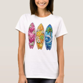 CAMISETA PRANCHAS DE SURFE DE VERÃO COM VISUAL JOIA LARANJA