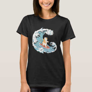 Camiseta Prancheta de Surf Fofinho Ondas Gato Surfista