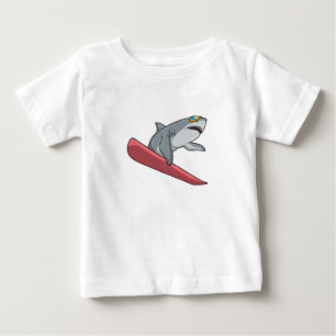 Camiseta Pranchista de Neve Tubarão Prancha de Neve