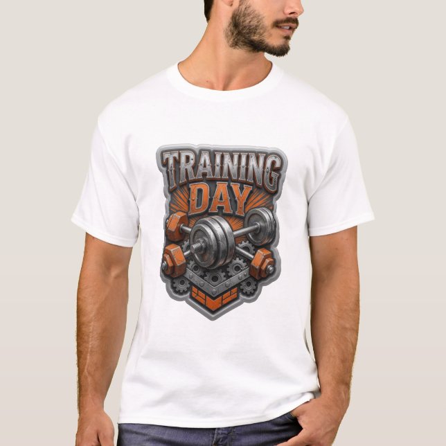 Camiseta Prata Atraente com Estampa TRAINING DAY (Frente)