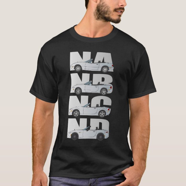 Camiseta Prata de Gerações de Miata (Frente)