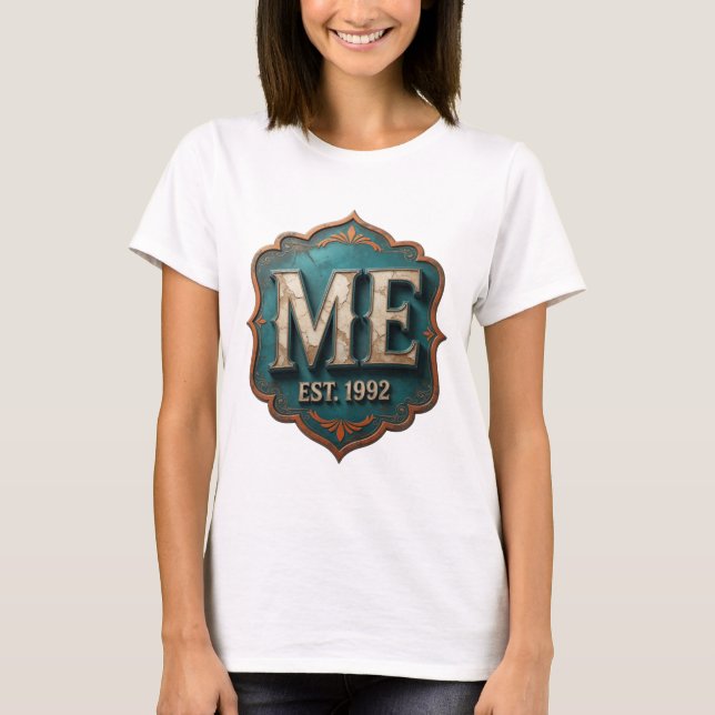 Camiseta Prata espirituosa ME EST 1992 Design ousado (Frente)