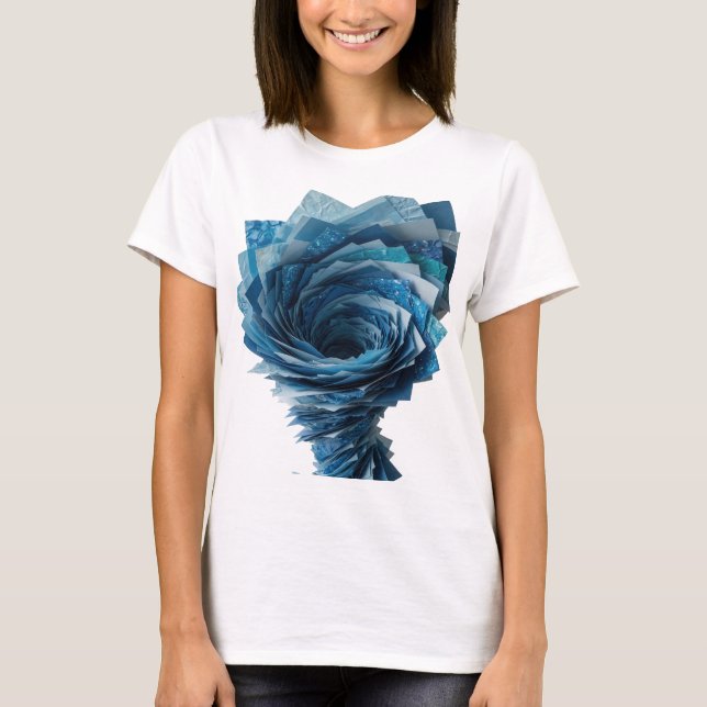 Camiseta Prata Limpa BLUE TORNADO Design Moderno (Frente)